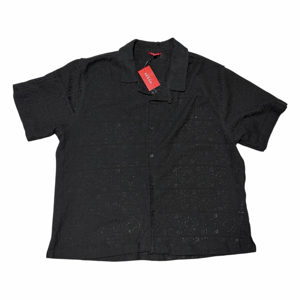 Guess Black SS Bacari Casual Button Down Shirt Sz XL